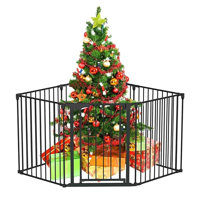 Bonnlo 120 Inches Wide Configurable Baby Gate, Fireplace Safety Fence/Guard - Image 9
