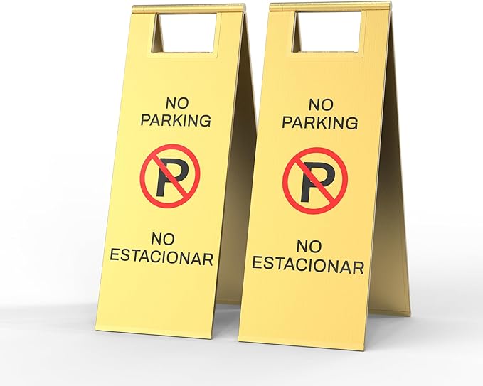 2-Pack No Parking Sign, stainless steel, 24 Inch Height, Double Sided A-Shaped by CrazyAnt