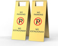 2-Pack No Parking Sign, stainless steel, 24 Inch Height, Double Sided A-Shaped by CrazyAnt