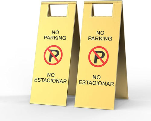 2-Pack No Parking Sign, stainless steel, 24 Inch Height, Double Sided A-Shaped by CrazyAnt