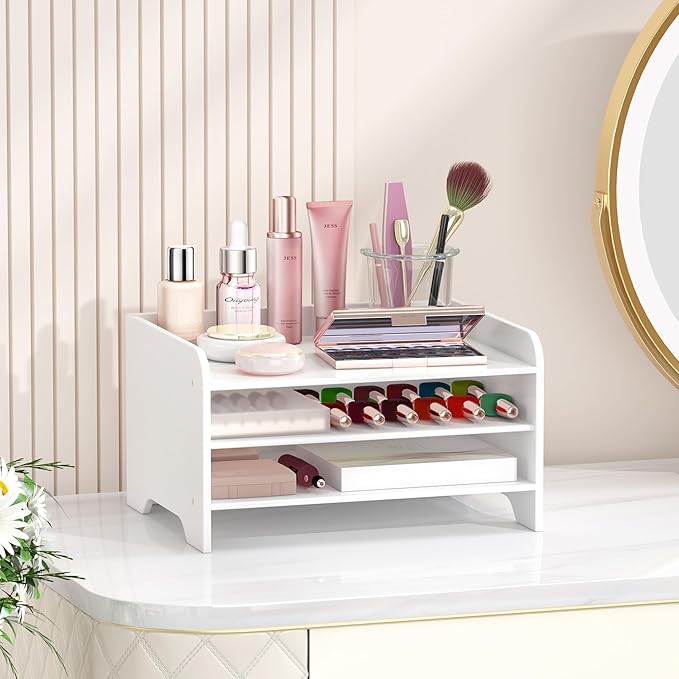 Bamboo Desk Organizer Mail Holder Countertop Letter Tray File Organizer - Image 7