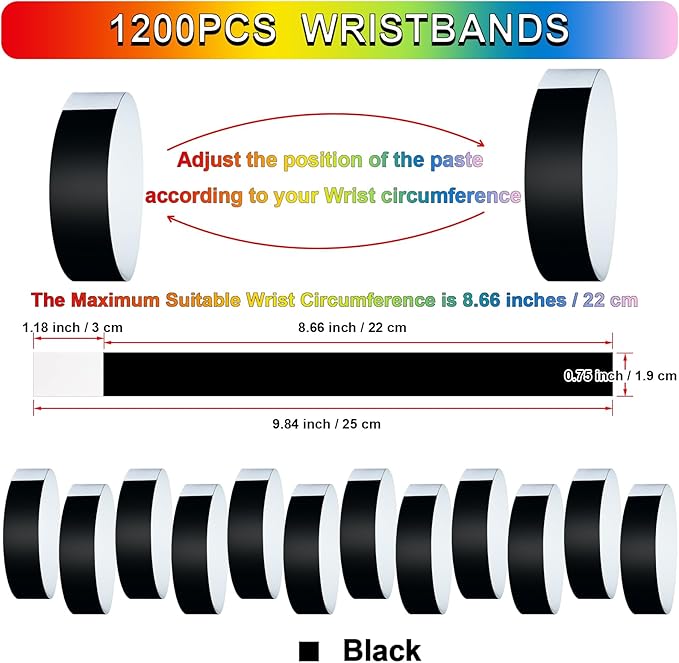 1200 Pcs Plastic Paper Wristbands - Image 2