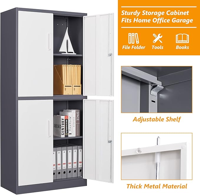STANI Metal Storage Cabinet, Locking Steel Cabinet - Image 6