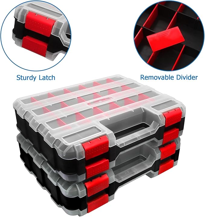 Double Side Tool Box Organizer, Hardware Storage Box, Portable Small Parts - Image 5