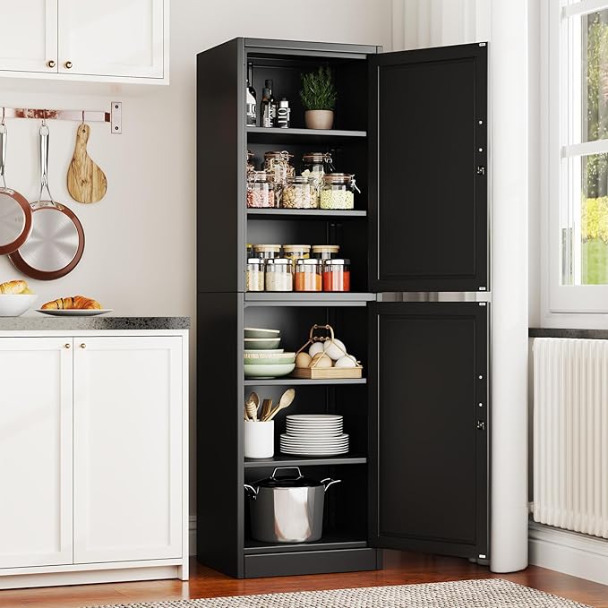 2 Door Metal Locker Cabinet, 19.7’’W Narrow Vertical Steel Storage Cabinet - Image 7