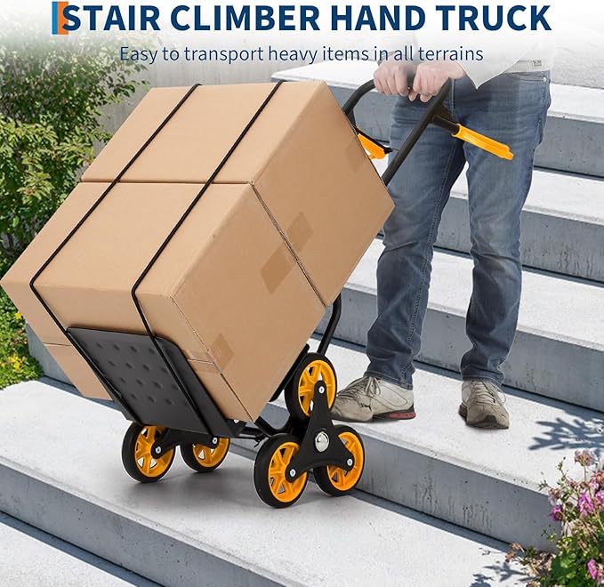 3 in 1 Industrial Convertible Stair Climbing Cart, 1000 LBS Capacity Folding - Image 8