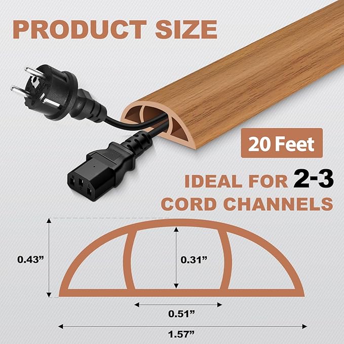 Floor Cord Cover for Wires on Floor Self Adhesive Cord Hider Floor Cable - Image 7