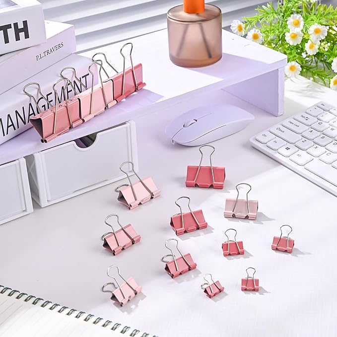 Temiary 208 Pcs Metal Binder Clips, Micro Binder Paperwork Clip, Morandi - Image 6