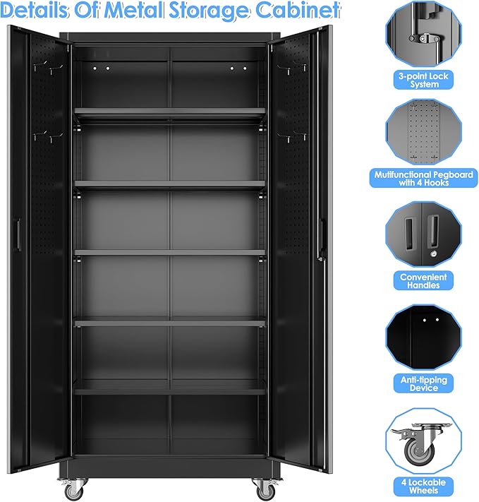 SUXXAN Metal Garage Storage Cabinet - Image 4