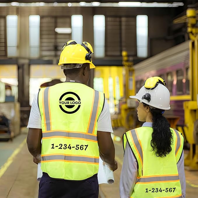 Custom Safety Vest with Logo Personalized High Visibility Vest Reflective - Image 6