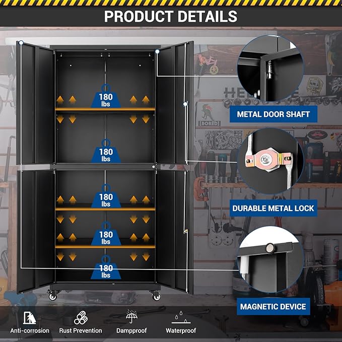 Metal Storage Cabinet-Heavy Duty Rolling Tool Cabinet Garage Storage Cabinets - Image 6
