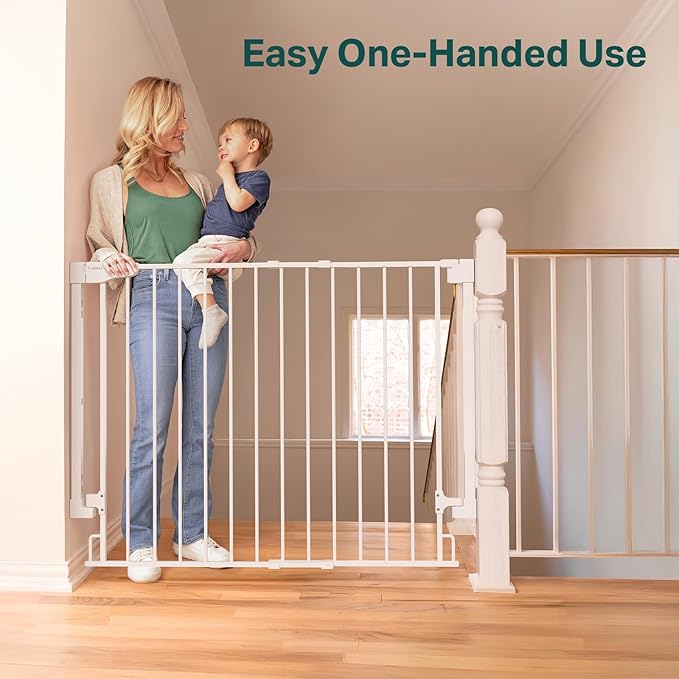 Cumbor 34" Extra Tall No Bottom Bar Baby Gate - Image 8