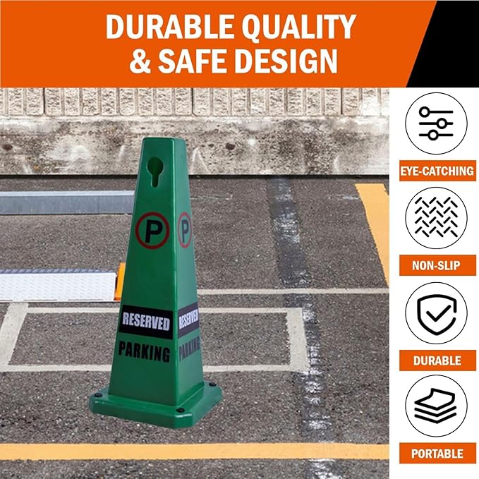 26.5" Caution Cones, 4-Sided Visible Safety Signs - Image 5