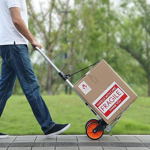 VEVOR Folding Hand Truck and Dolly, 275 Lbs Capacity, Aluminum Foldable Cart - Image 9