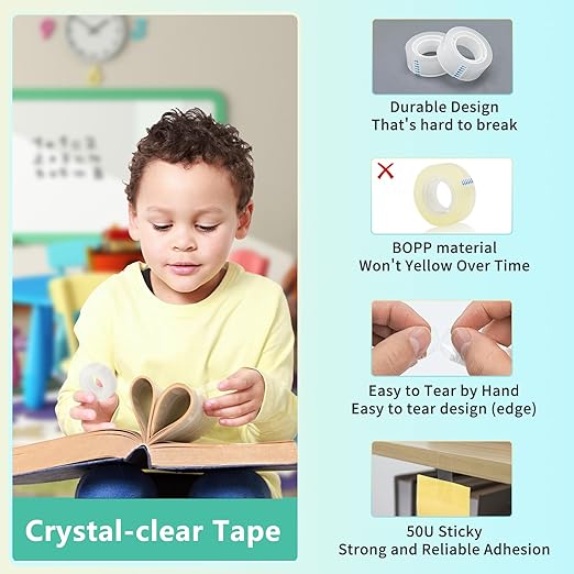 OWLKELA 16 Rolls Transparent Tape Refills, All-Purpose Transparent Glossy Tape - Image 3