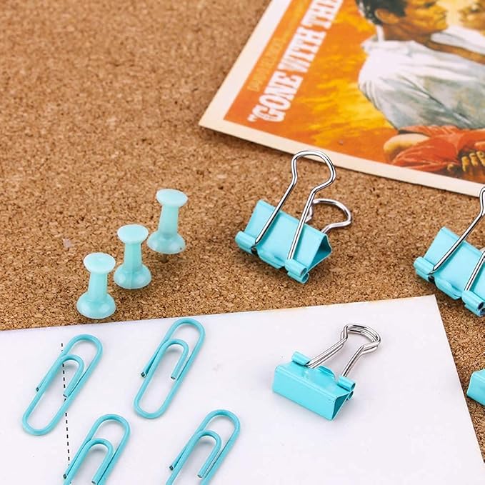 Paper Clips and Binder Clips Set, Metal Assorted Sized Binders - Image 6