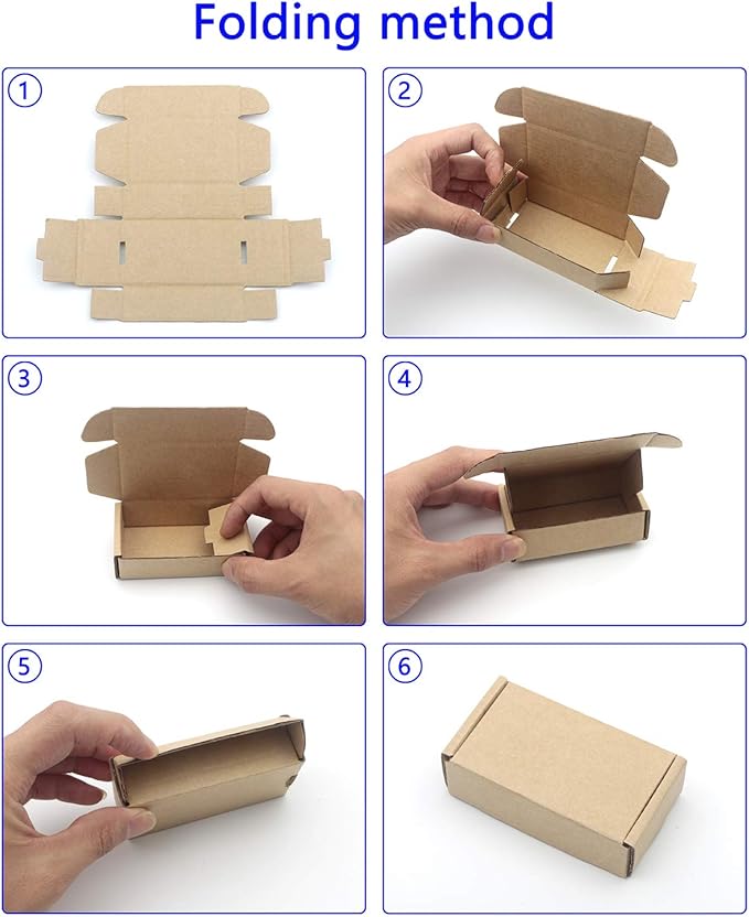 Ellbest 50 Pack Kraft Paper Boxes, Foldable Rectangular Paper Box Packing Box - Image 7