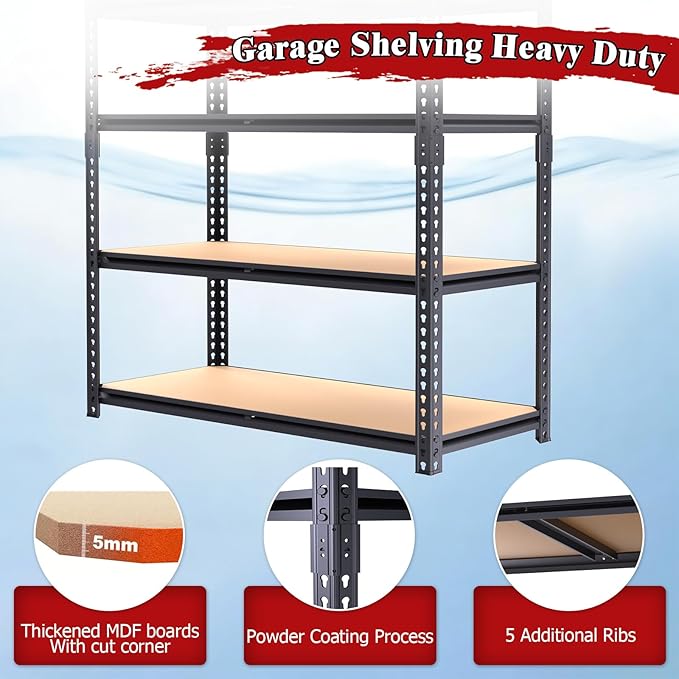 72" H Storage Shelves, Storage Shelves Heavy Duty, 2400LBS Metal Shelving Units - Image 5