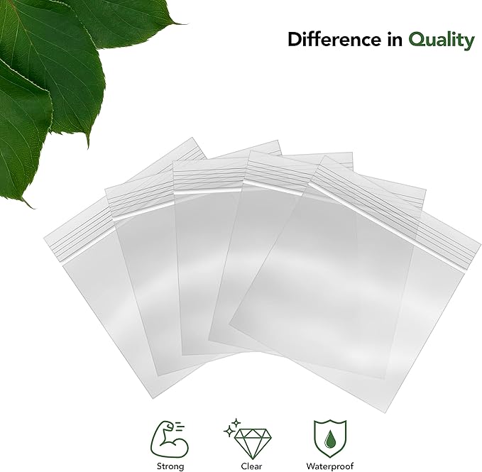 5 x 5 Inch Resealable Plastic Bags 1000 Pack — Clear Reclosable Snack Bags - Image 3