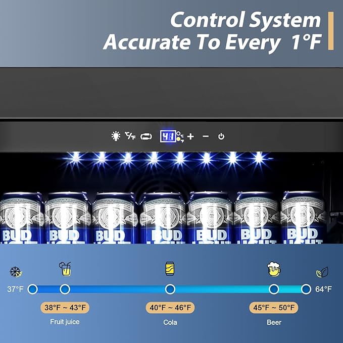 Tylza Beverage Refrigerator 24 Inch, Under Counter/Freestanding Drink Fridge - Image 7
