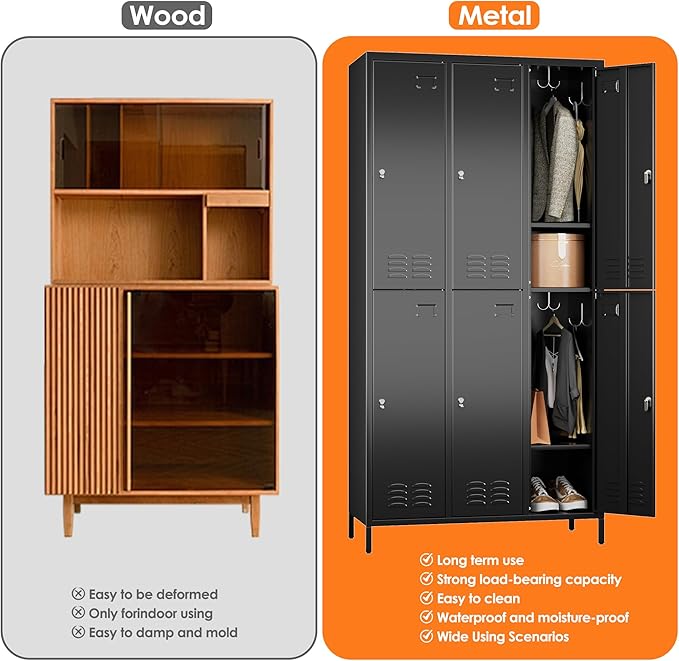 6 Doors Metal Locker for Employees - Image 6