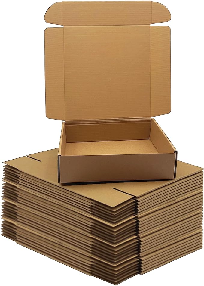 8x8x2 inch Shipping Boxes，Bulk 28 Pack，Brown Corrugated Mailers Cardboard by Unknown
