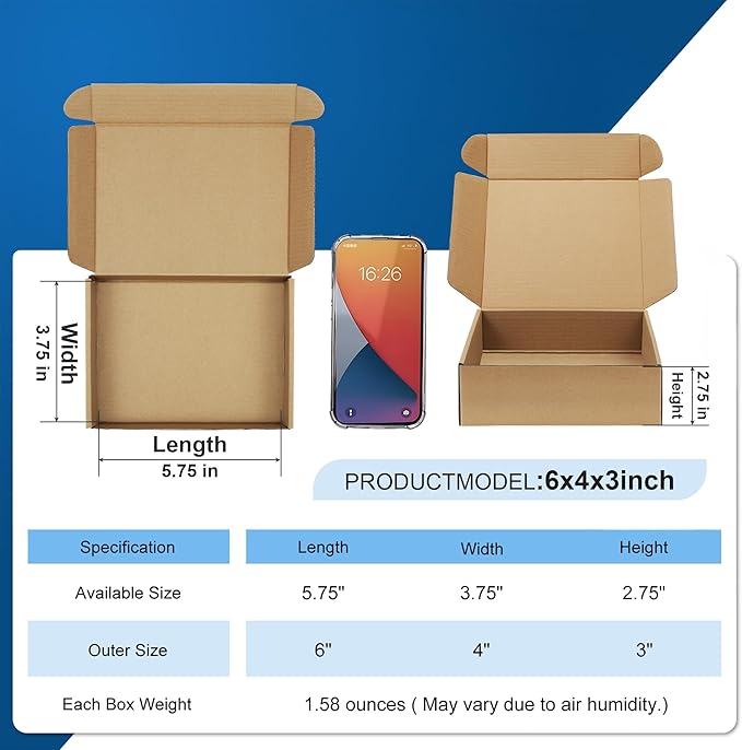 Famagic 12 Pack 6x4x3 Inch Small Shipping Boxes - Image 2