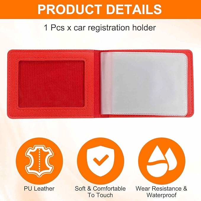 HARFINGTON Car Registration and Insurance Holder PU Leather Vehicle Glove Box - Image 3