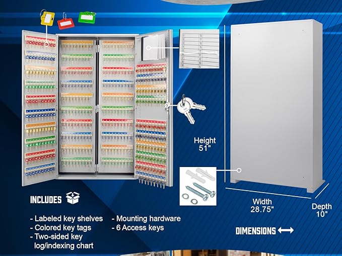 Barska 800-Position Key Lock Box – Solid Steel Key Cabinet - Image 2