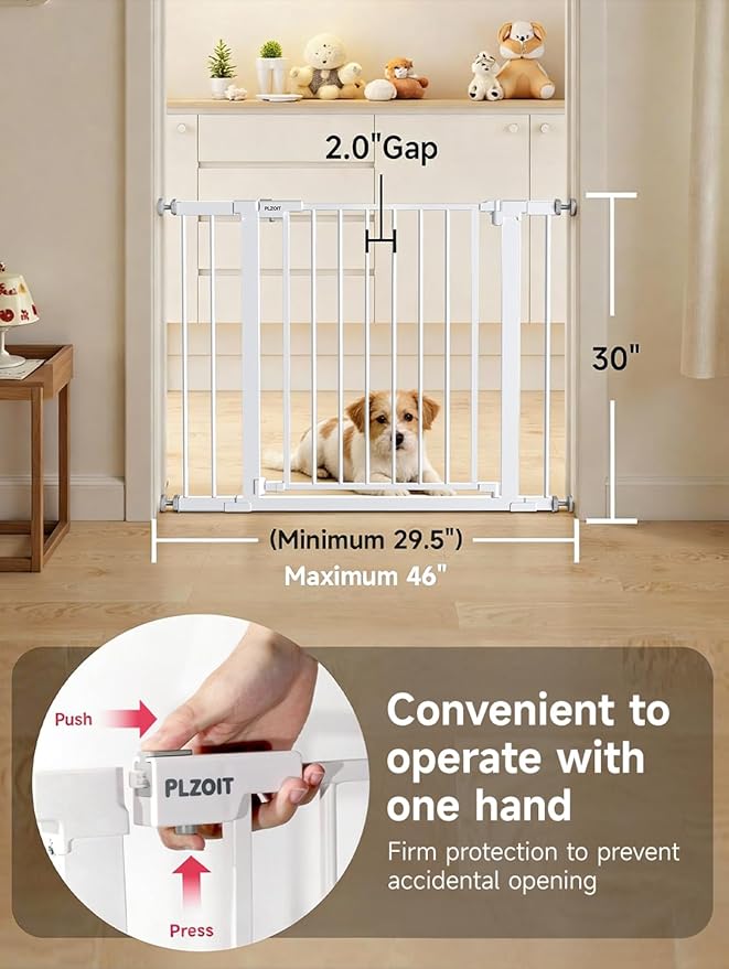29.5-40.5" Baby Gate for Stairs, Dog Gate for Doorways, Walk Thru Auto Close - Image 4