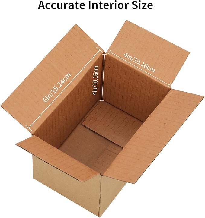 FARRAY Shipping Boxes 6x4x4 inches, 30 Pack Sturdy Kraft Corrugated Small - Image 2