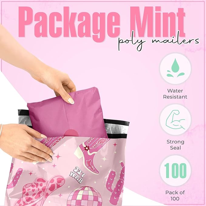 10x13 Poly Mailers – Disco Cowgirl – Waterproof, Tear-Resistant Shipping Bags - Image 2