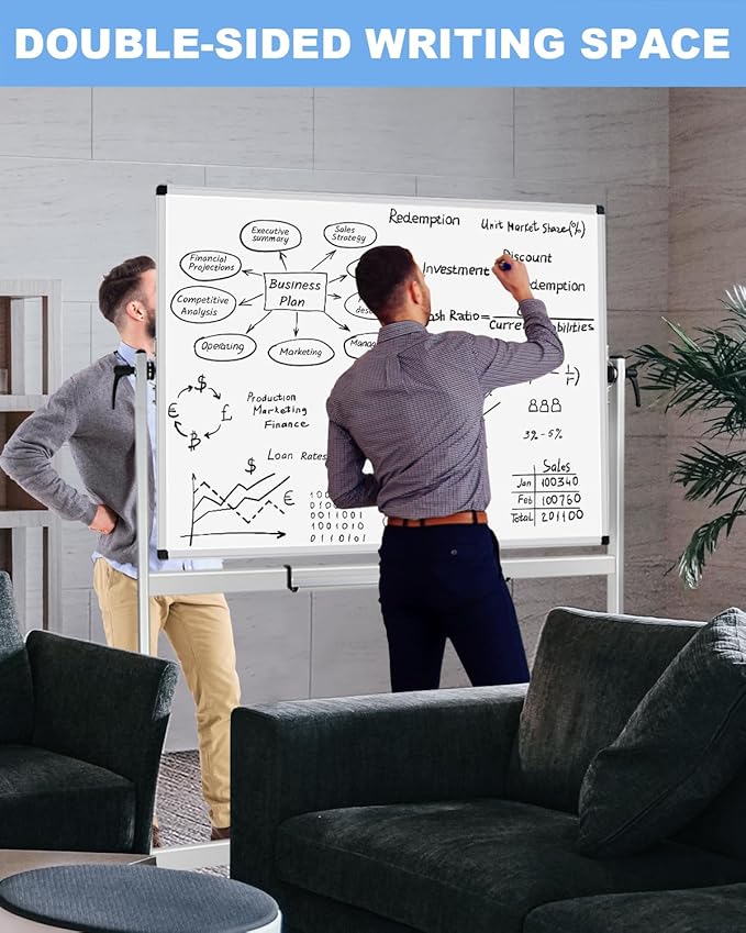 XBoard Magnetic Mobile Whiteboard, Double Sided Magnetic Dry Erase White Board - Image 5