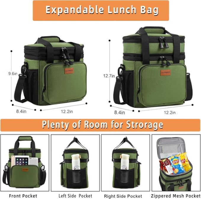 Expandable XLarge Lunch Box, Insulated Heavy Duty Lunch Bag Waterproof - Image 3