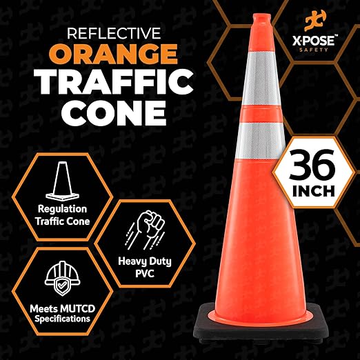 Xpose Safety 36 Inch Orange Traffic Cones - Image 4