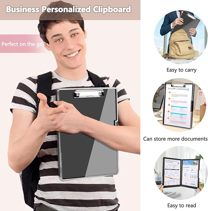 Clipboard with Storage, Heavy Duty Clip Boards 8.5x11 with 2 Storage Case - Image 7