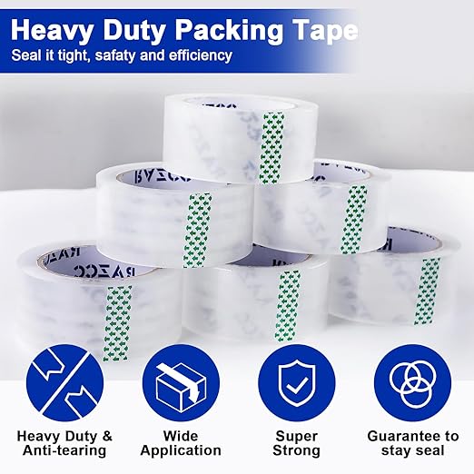 Clear Packing Tape, 36 Rolls Heavy Duty Packaging Tape - Image 3
