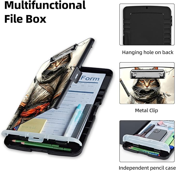 Clipboard with Storage Box & Pen Holder, Heavy Duty Clip Boards 8.5x11 - Image 3