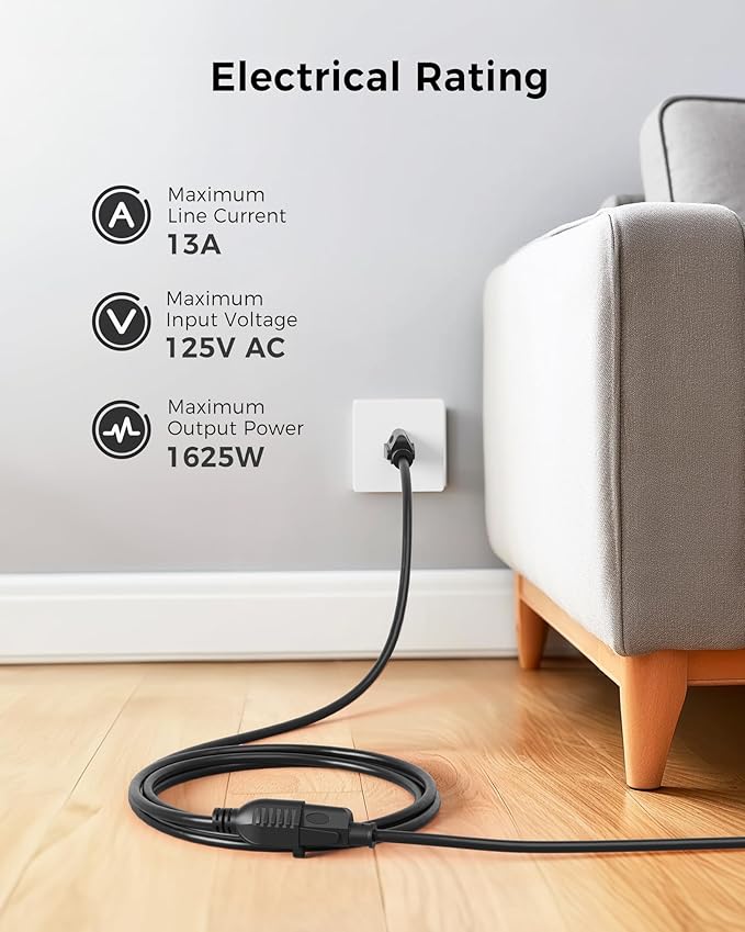 Cable Matters 2-Pack 16 AWG Heavy Duty 13A Power Extension Cord - 3ft - Image 2