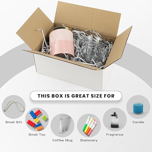 Golden State Art 9x6x4 Inches White Shipping Boxes 28 Pack, Corrugated - Image 3