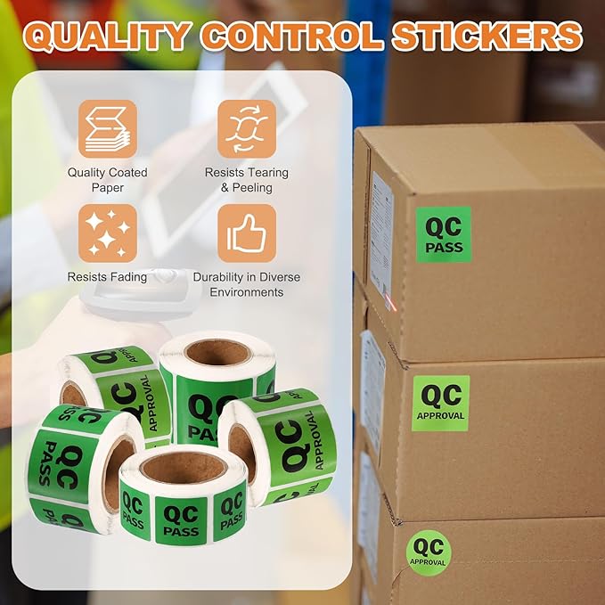 PATIKIL 360 Pcs 1 Roll QC Pass Labels, 1.5 Inch Circle Inventory Control - Image 3