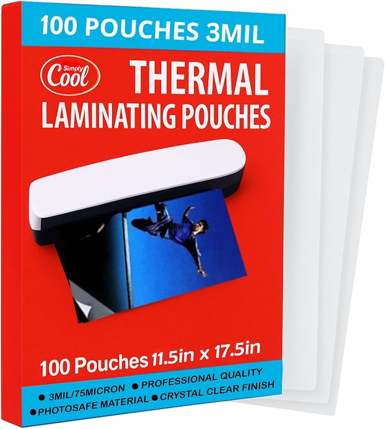 3MIL Thermal Laminating Sheets 11.5x17.5 inch, Dry-Erase Friendly Laminating by SimplyCool