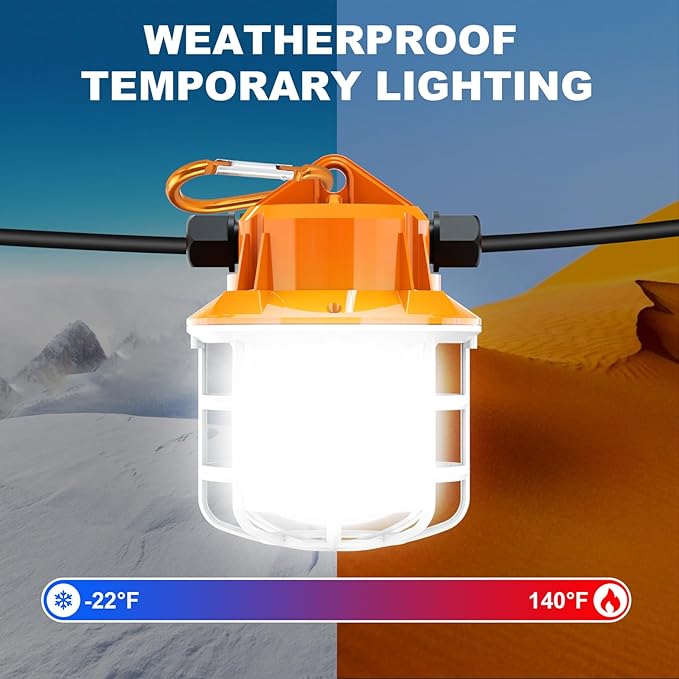 NS 50FT Construction String Lights LED Industrial Grade Super Bright 5000K IP65 - Image 6