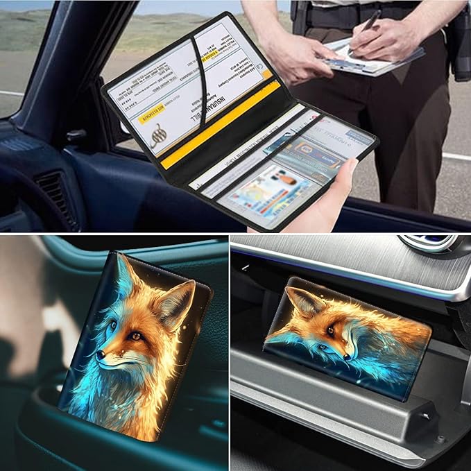 Car Registration and Insurance Holder, Leather Car Glove Box Organizer - Image 7