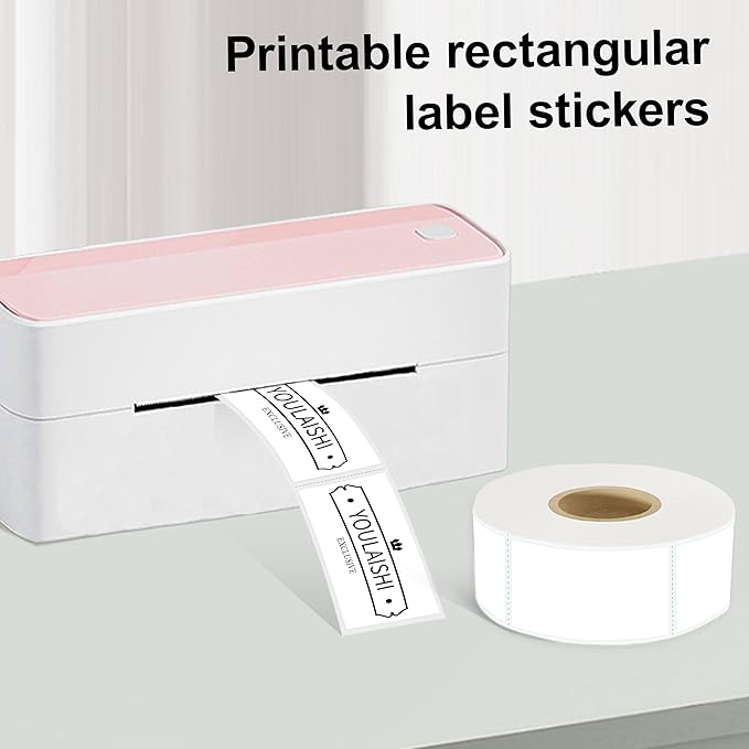 1X2 inch Label Stickers Roll for Thermal Printer 500PCS White Colored Removable - Image 2