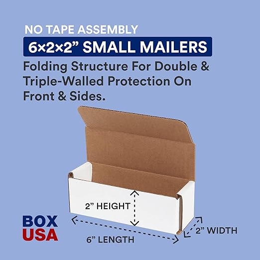 BOX USA Shipping Boxes Small 6"L x 2"W x 2"H, Moving and Storage 622 - Image 2