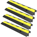 VEVOR Cable Protector Ramp, 4 Packs 2 Channels Rubber Modular Speed Bumps Rated by VEVOR