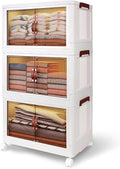 4 Tier Plastic Stackable Storage Bins and Boxes Organizer, Foldable Containers by Unknown
