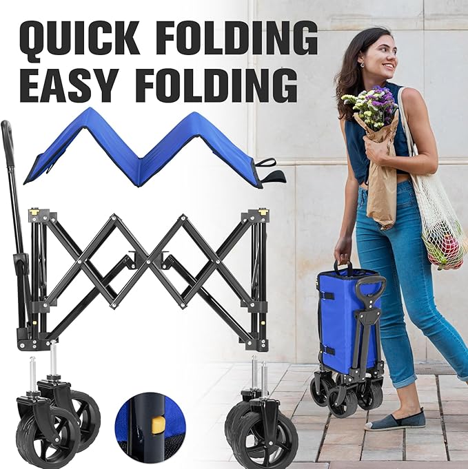 Wagon Cart Shopping Foldable Folding Collapsible - Image 5