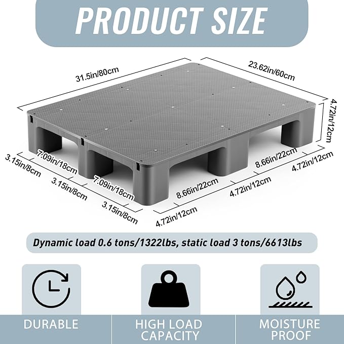 1 Pcs Plastic Pallet for Basement Storage Easy Stack Lightweight Floor Pallet - Image 2